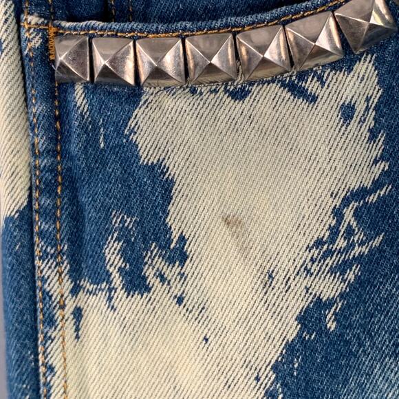 GUCCI Cruise 2017 Size 36 Indigo White Bleached Denim Studded Button Fly Jeans - Picture 7 of 9